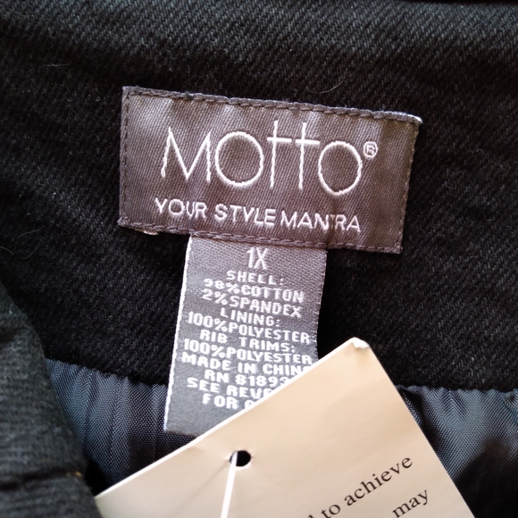 Motto Denim Raglan Button Down Jacket with Ribbed Cuffs - Picture 6 of 10
